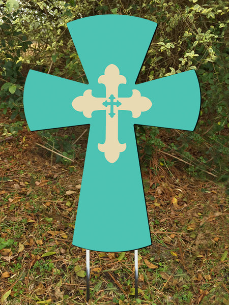 Cross Doorhanger and Yard Stakes 24"x18" More Colors Available