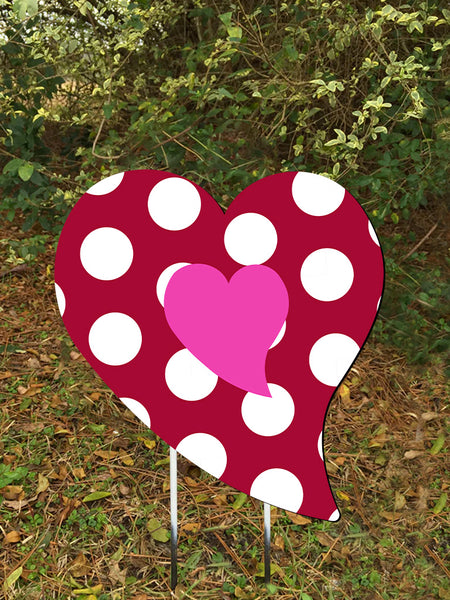 Heart Door Hanger or yard stake 22"x20" More Colors Available