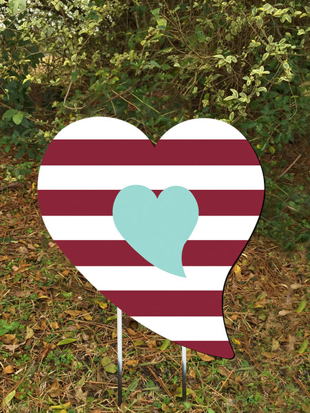 Heart Door Hanger or yard stake 22"x20" More Colors Available