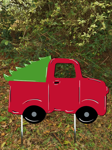 Christmas Truck door hanger or yard stake 22x14"