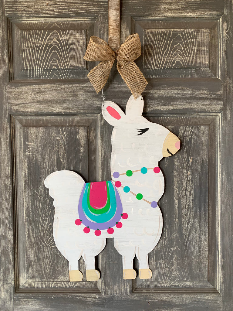 Llama door hanger or yard stake 24x17"