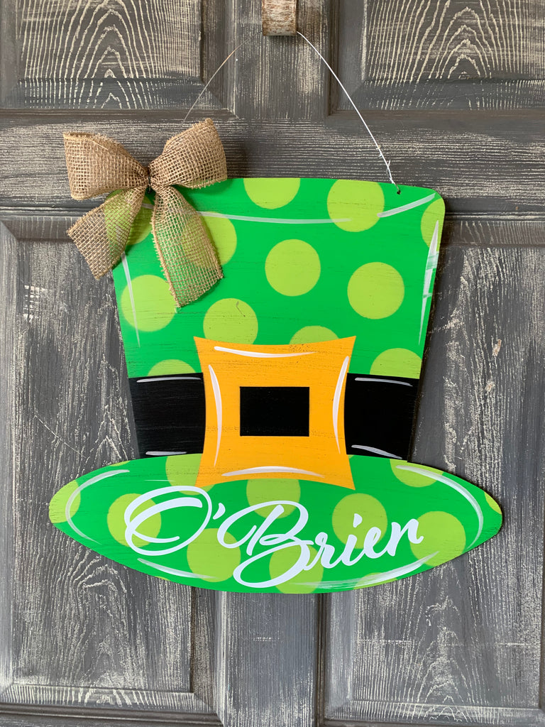 St Patrick Day Hat 18x20" door hanger or yard stake