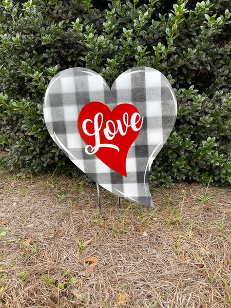 Heart Door Hanger or yard stake 22"x20" More Colors Available