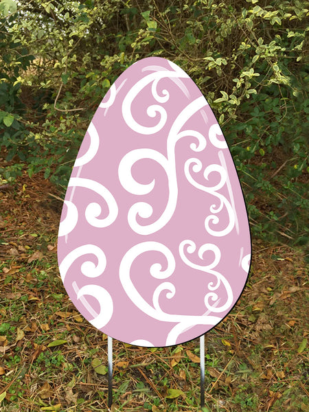 Egg door hanger or yard stake swirl more colors available 22x14"