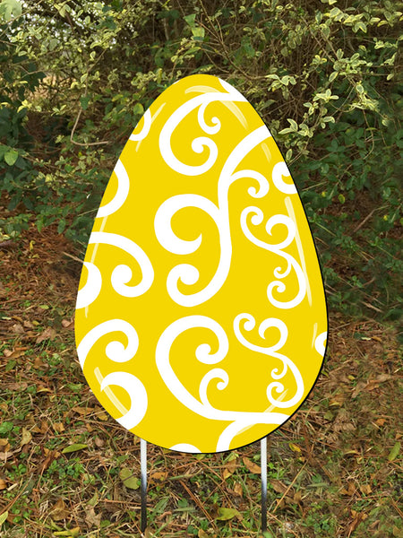 Egg door hanger or yard stake swirl more colors available 22x14"