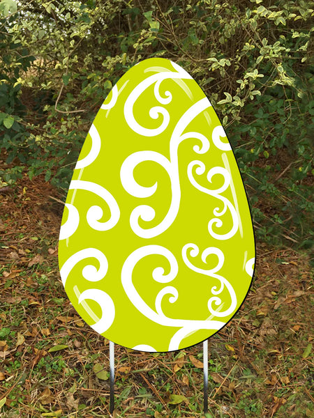 Egg door hanger or yard stake swirl more colors available 22x14"