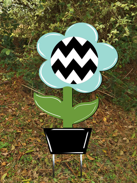 Flower Pot Door Hanger and Yard Stakes 24"x15" More Colors Available