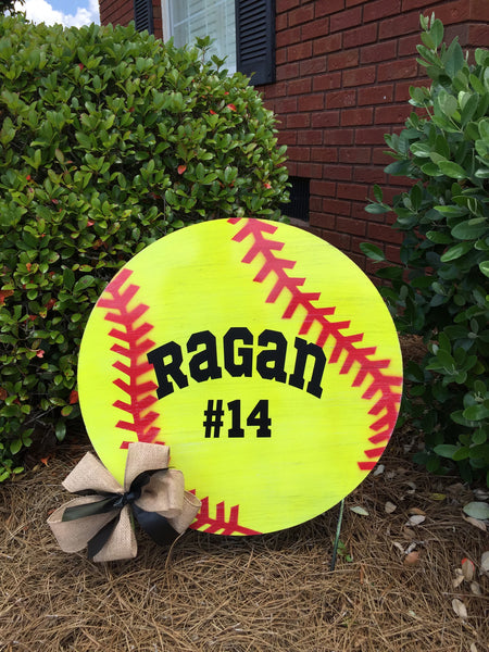 20"  softball door hanger or yard stake