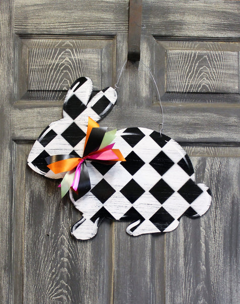 Bunny Doorhanger and Yard Stake 18"x21" More Colors Available