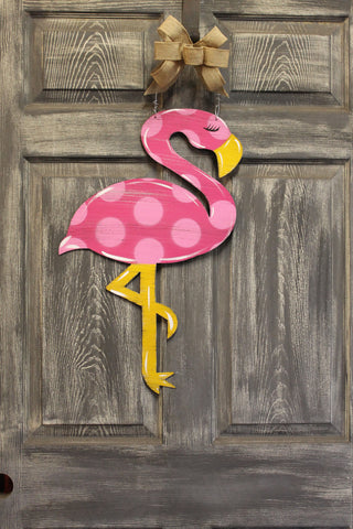 Flamingo door hanger or yard stake 22"
