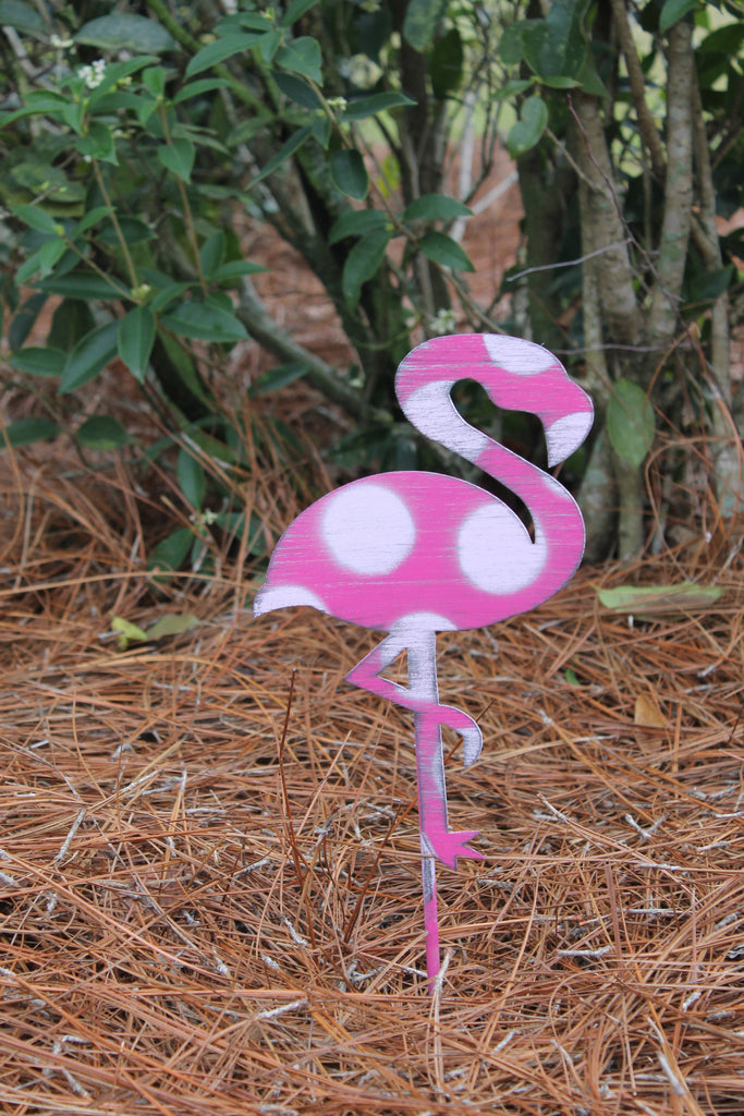 10" Flamingo yard stake