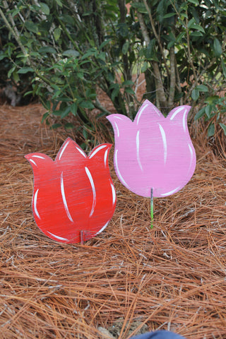 10" Tulip yard stakes more colors available