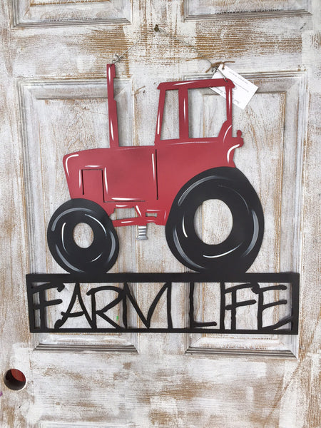 Tractor With Farm Life Door Hanger/Yard Stake 23"x23" More Colors Available