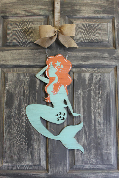 22" Mermaid door hanger more colors available