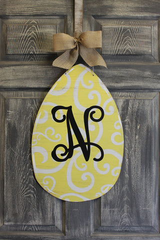 Egg door hanger or yard stake swirl more colors available 22x14"