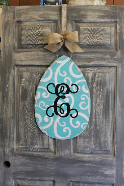 Egg door hanger or yard stake swirl more colors available 22x14"