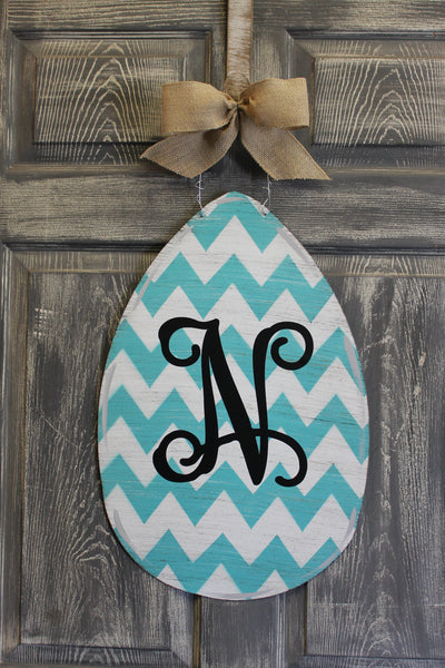 Egg door hanger or yard stake chevron more colors available 22x14"