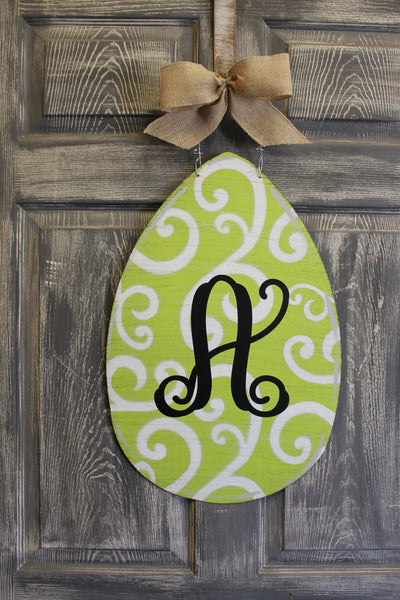 Egg door hanger or yard stake swirl more colors available 22x14"