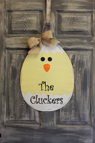 Chick Egg Door hanger or yard stake 22x16" more colors available