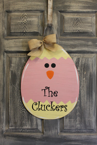 Chick Egg Door hanger or yard stake 22x16" more colors available