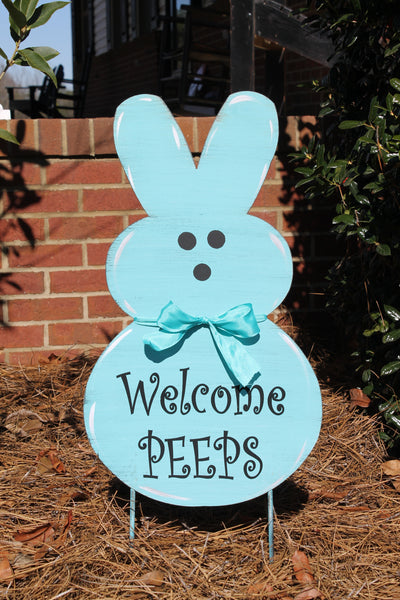 Peep door hanger or yard stake 22x13" more colors available