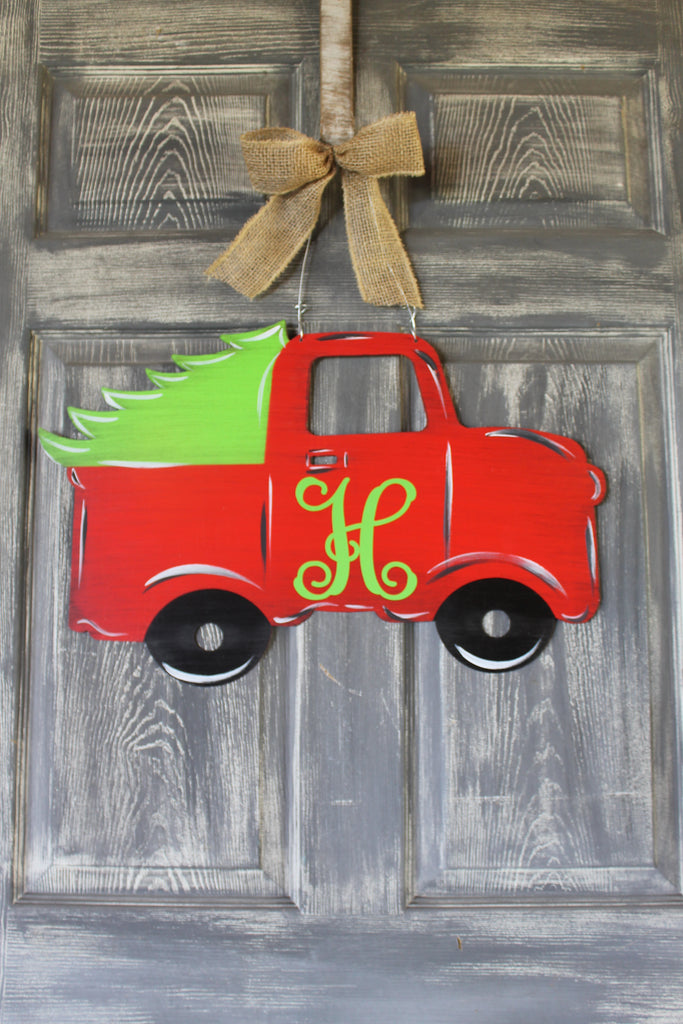 Christmas Truck door hanger or yard stake 22x14"