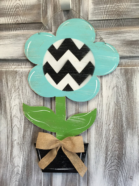 Flower Pot Door Hanger and Yard Stakes 24"x15" More Colors Available