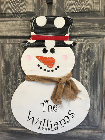 Snowman Door Hanger and Yard Stakes 29"x20" (name not included)