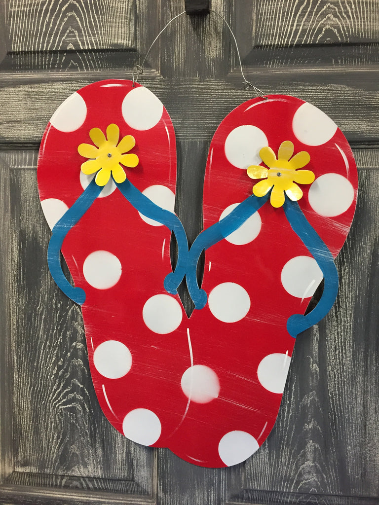 Flip Flop Doorhanger and Yard Stakes 23"x19" More Colors Available
