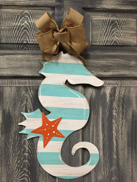 Seahorse Door Hanger and Yard Stakes 22"x14" More Colors available