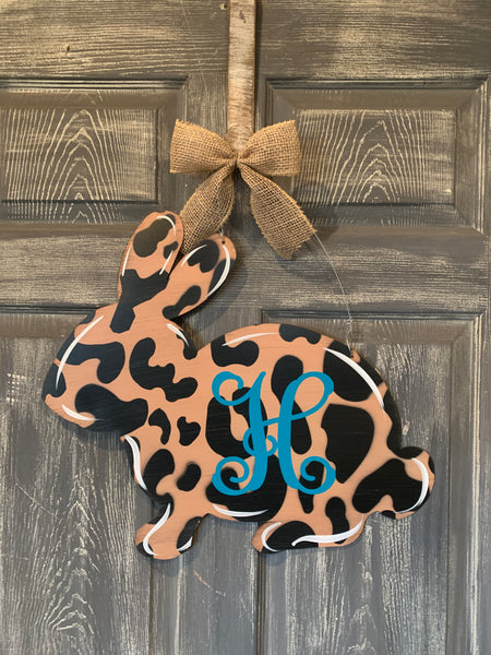Bunny Doorhanger and Yard Stake 18"x21" More Colors Available