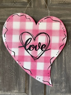 Heart Door Hanger or yard stake 22"x20" More Colors Available