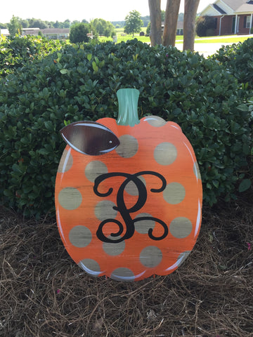 Pumpkin Door Hangers and Yard Stake with Monogram